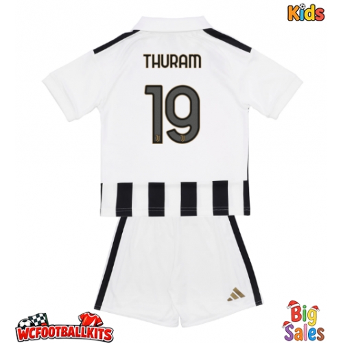 Juventus Khephren Thuram #19 Replica Home Stadium Kit for Kids 2026-27 Short Sleeve (+ pants)